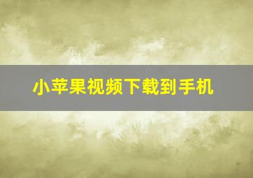 小苹果视频下载到手机