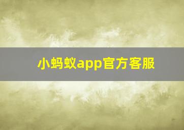 小蚂蚁app官方客服