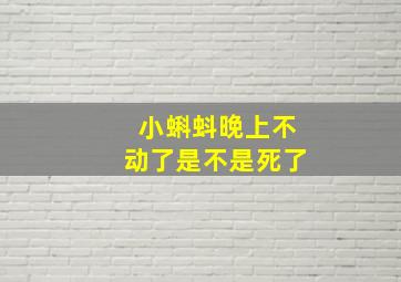 小蝌蚪晚上不动了是不是死了