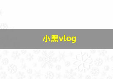 小黑vlog