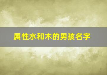 属性水和木的男孩名字