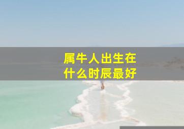 属牛人出生在什么时辰最好