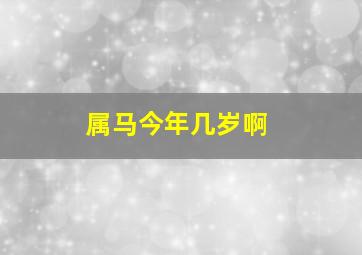 属马今年几岁啊