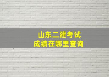 山东二建考试成绩在哪里查询