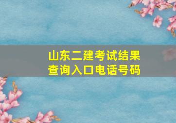 山东二建考试结果查询入口电话号码