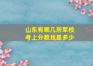 山东有哪几所军校考上分数线是多少