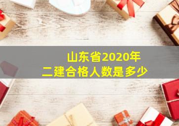 山东省2020年二建合格人数是多少