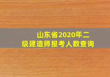 山东省2020年二级建造师报考人数查询