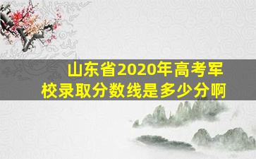 山东省2020年高考军校录取分数线是多少分啊