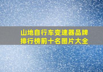 山地自行车变速器品牌排行榜前十名图片大全