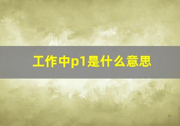 工作中p1是什么意思