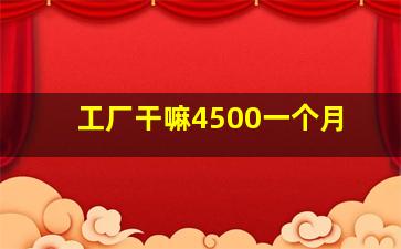 工厂干嘛4500一个月