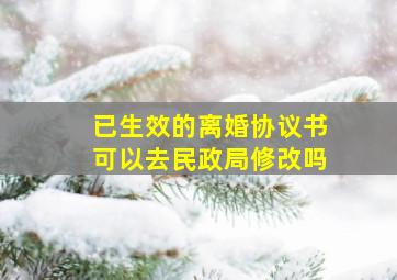 已生效的离婚协议书可以去民政局修改吗