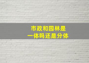 市政和园林是一体吗还是分体