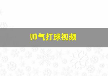 帅气打球视频