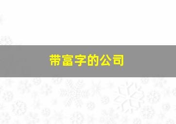 带富字的公司