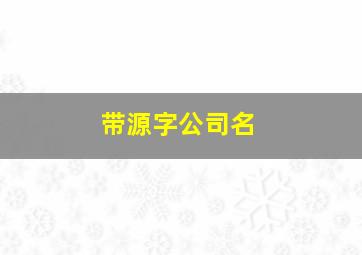 带源字公司名