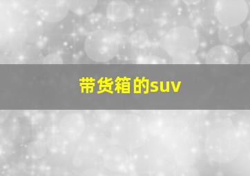 带货箱的suv