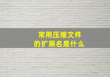 常用压缩文件的扩展名是什么