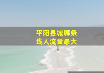 平阳县城哪条线人流量最大