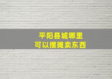 平阳县城哪里可以摆摊卖东西