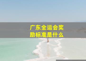 广东全运会奖励标准是什么