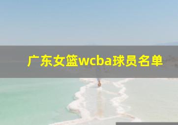 广东女篮wcba球员名单