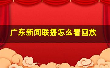 广东新闻联播怎么看回放