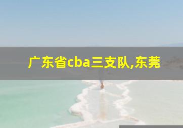 广东省cba三支队,东莞