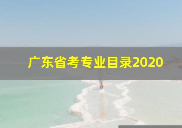 广东省考专业目录2020