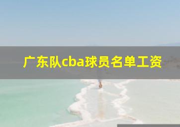 广东队cba球员名单工资