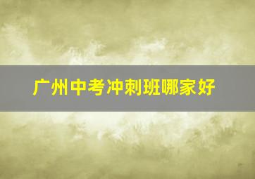 广州中考冲刺班哪家好