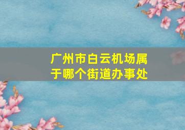 广州市白云机场属于哪个街道办事处