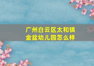 广州白云区太和镇金盆幼儿园怎么样