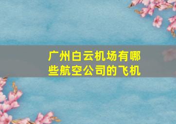 广州白云机场有哪些航空公司的飞机