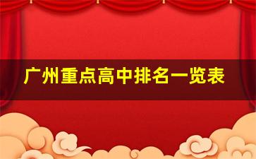 广州重点高中排名一览表