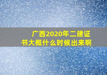 广西2020年二建证书大概什么时候出来啊