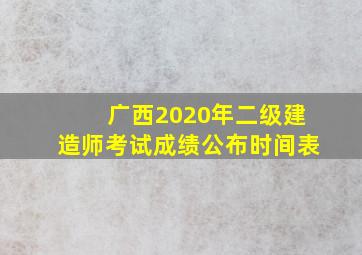 广西2020年二级建造师考试成绩公布时间表