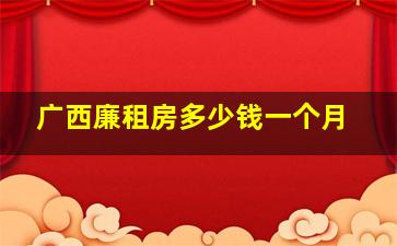 广西廉租房多少钱一个月