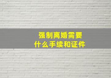 强制离婚需要什么手续和证件