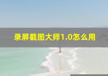 录屏截图大师1.0怎么用