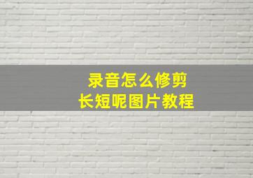 录音怎么修剪长短呢图片教程