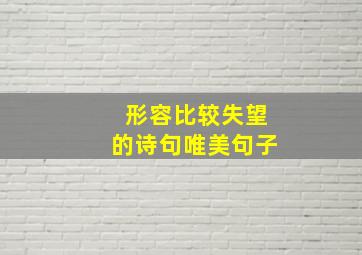 形容比较失望的诗句唯美句子