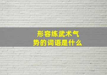 形容练武术气势的词语是什么