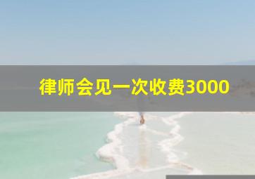 律师会见一次收费3000