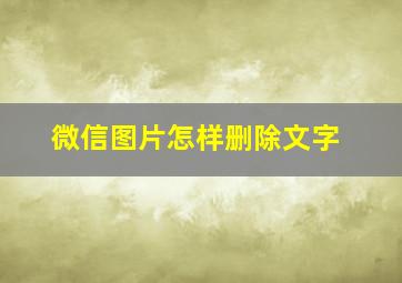 微信图片怎样删除文字