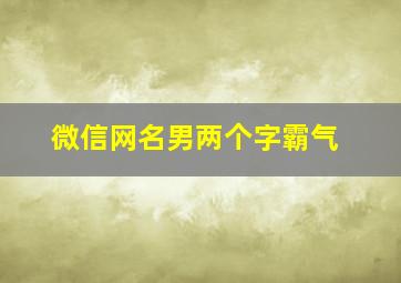 微信网名男两个字霸气