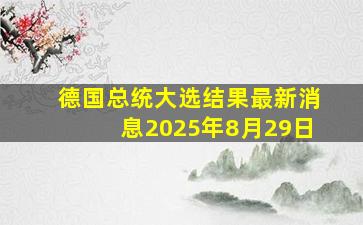 德国总统大选结果最新消息2025年8月29日