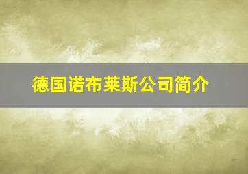 德国诺布莱斯公司简介