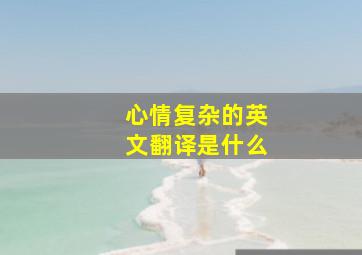 心情复杂的英文翻译是什么